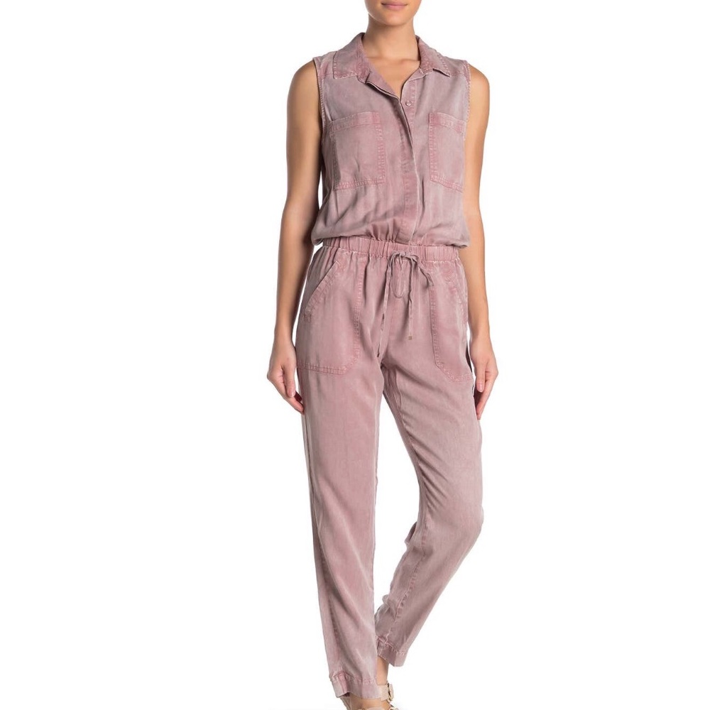 Young Fabulous & Broke Mauve Sleeveless Drawstring Jumpsuit
